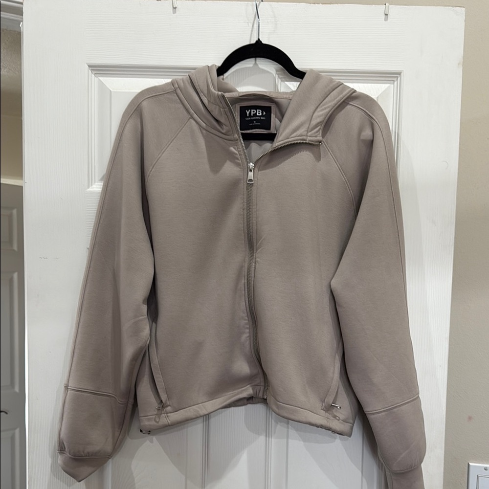 YPB Taupe Zip-Up Hoodie